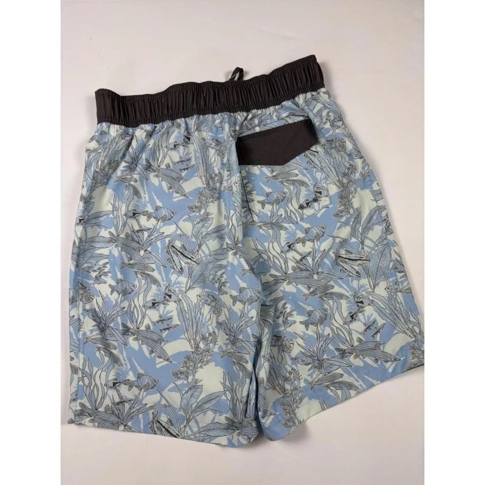 Ocean + Coast Mens Blue‎ Fish Print Board Shorts Swim Trunks Medium
